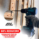 KIT ORIGINAL: BORMASINĂ CU ACUMULATOR + CHEIE DE IMPACT + 26 DE ACCESORII + 2 BATERII (Cópia)